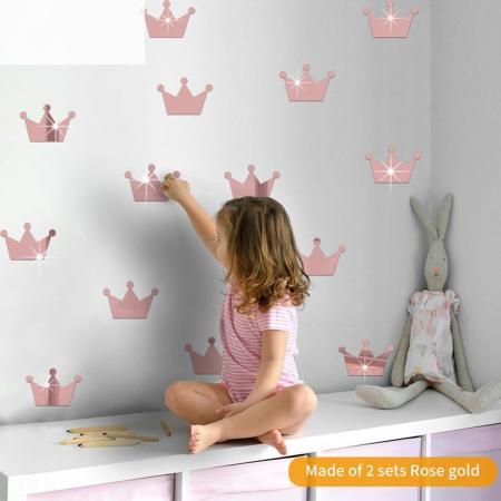 Prinses kroon muurstickers- roségoud