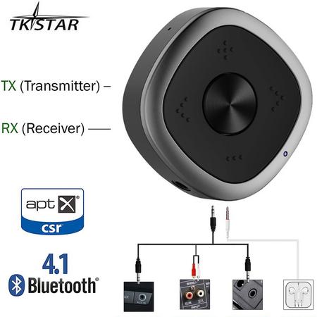 TKSTAR 2-IN-1 Bluetooth 4.1 Draadloze Zender / Ontvanger Met aptX Audio-adapter Hifi-stereo Lage Vertraging 3.5mm Haven