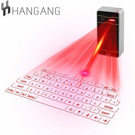 TKSTAR Mini Keyboard Laser Projection Virtueel Bluetooth-toetsenbord Mini draadloos toetsenbord voor smartphone Tablet PC Laptop zwart