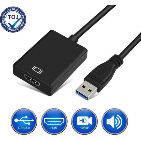 USB 3.0 Naar HDMI Hub/Adapter/Kabel - FULL HD - Zwart