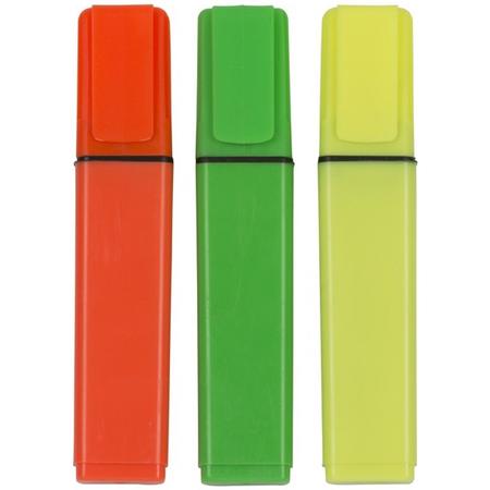 Neon gekleurde markeerstiften - 3 stuks - stiften / markers