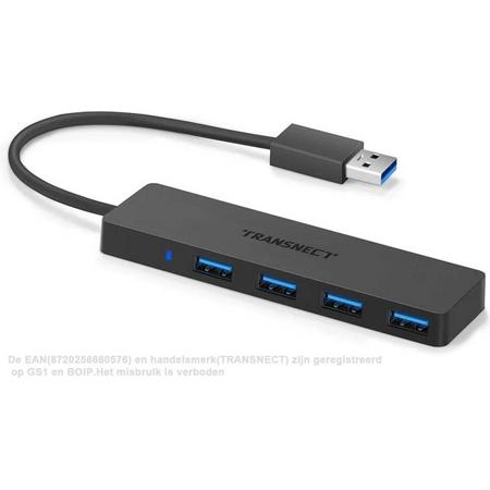 Usb Splitter - Usb Hub - 4 Poort - USB 2.0 - 5G - Zwart blauw