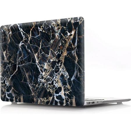 Tablet2you - Apple MacBook Air - hard case - hoes - antraciet - goud - A1932 - A2179 - 2018 - 2020 - 13.3
