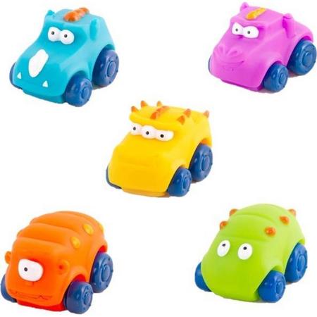 Monster Cars Baby - Tachan - Set van 5 Autos van Rubber - Vanaf 12 Maanden