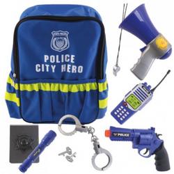 Politie Rugzak met Inhoud - Tachan - Speelgoed Politie - Met Megafoor en Zaklamp - Inclusief Batterijen