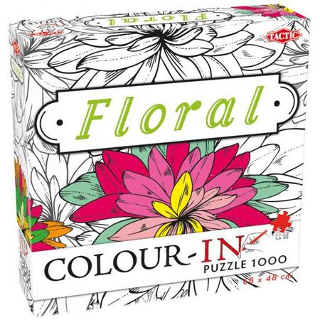 Colour-In Puzzle Floral 1000 stukjes
