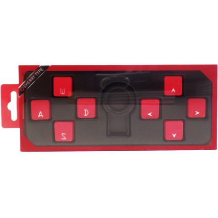 Tai-Hao Keycaps (8 keys) - Octopus Red Rubber WASD/Arrow Cherry MX Double Shot Keycap Set