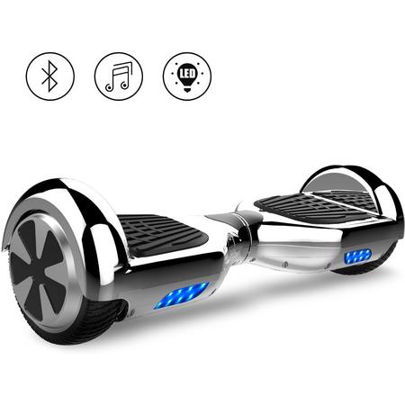 Tailwind Self Balancing Smart Hoverboard Balance Scooter 6.5 inch/ Bluetooth-speakers / LED Verlichting /speciaal ontwerp - Zilver Chroom