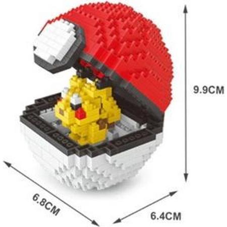 Pikachu Pokeball Mini Lego / blocks - Pokemon - 397 Stuks Pikachu Pokeball - Mini Bouwstenen - 3D Puzzel - Nano block