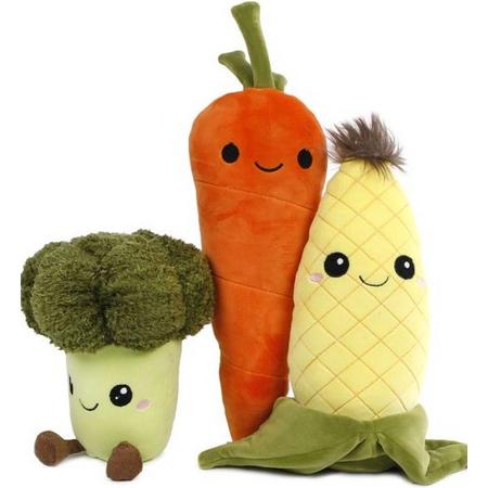 Take Me Home knuffels trio Mais - Broccoli - Wortel - Cushion - Vegetables - Groente - Knuffel