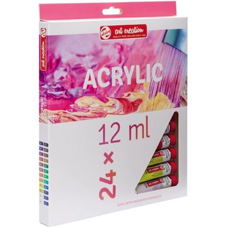 Acrylic set 24 kleuren 12 ml tubes acrylverf