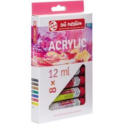 Acrylverf set 8 kleuren 12 ml tubes