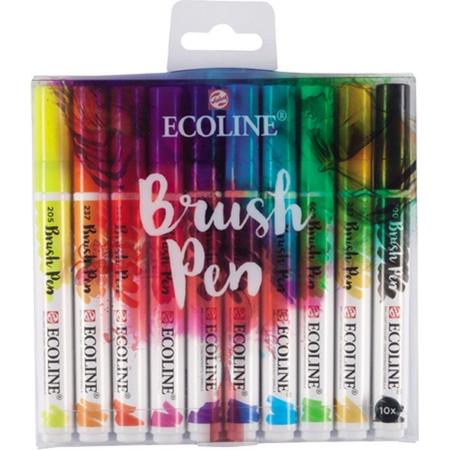 Talens Ecoline - Brush Pen Penseelpen Penseelstift - Set 10 kleuren