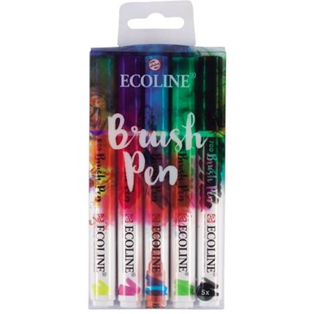 Talens Ecoline - Brush Pen Penseelpen Penseelstift - Set 5 kleuren