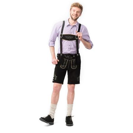 Lederhose voor mannen - Korte lederhosen - Gustav - Oktoberfest kleding - 100% leder - mt 52