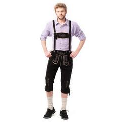 Lederhose voor mannen - Lange lederhosen - Peter - Oktoberfest kleding - 100% leder - mt 46