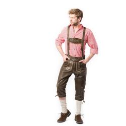 Lederhose voor mannen - Lange lederhosen - Retro - Oktoberfest kleding - 100% Premium Wildbock leder - mt 46