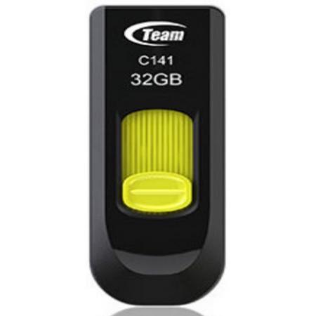 Team Group C141 32GB USB 2.0 Capacity Zwart, Geel USB flash drive
