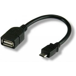 Techly 0.2m USB 2.0 Micro B - USB 2.0 A M/F 0.2m Micro-USB B USB A Mannelijk Vrouwelijk Zwart USB-kabel