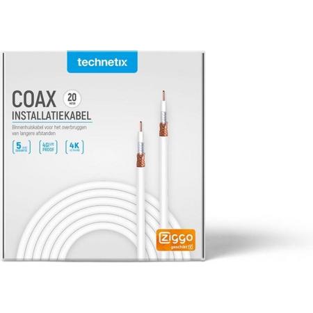 Technetix TN-COAXIH-20M Coaxkabel 20 M Wit