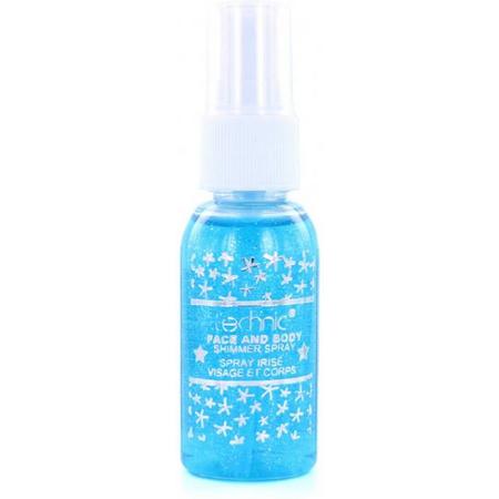 Technic Face And Body Shimmer Spray Blue