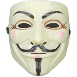 Anonymous Masker Origineel - Geel - Zwart - Vendetta - Guy Fawkes - Leuk voor Halloween - Verkleedpartijtje - 2 stuks