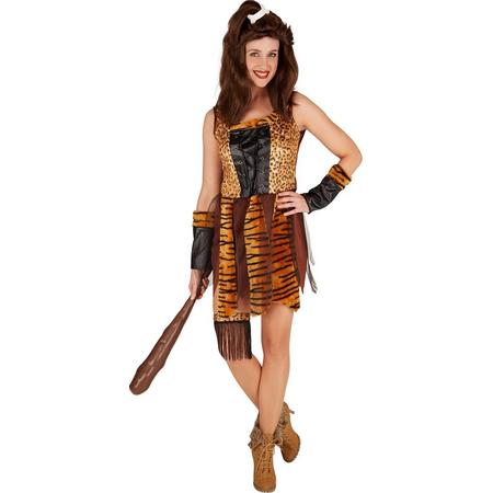 dressforfun - Jagerin uit het stenen tijdperk XL  -  verkleedkleding kostuum halloween verkleden feestkleding carnavalskleding carnaval feestkledij partykleding - 301332