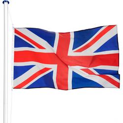 tectake - Aluminium vlaggenmast met vlag United Kingdom UK