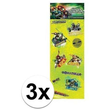 3x Stickervellen stickers Teenage Ninja Turtles