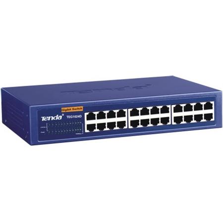 Tenda 24-port Gigabit Ethernet Switch Onbeheerde netwerkswitch Blauw