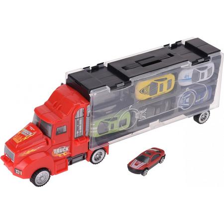 Tender Toys Autotransporter Rood 33 Cm