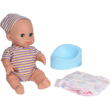 Tender Toys Babypop Met Accessoires Paars Streepjes 24 Cm
