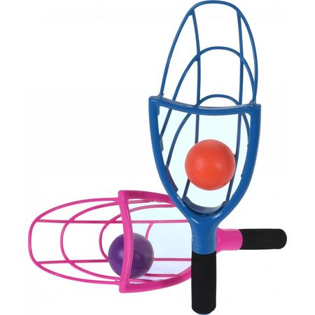 Tender Toys Gooi- En Vangbalspel 58 Cm Blauw-roze 4-delig