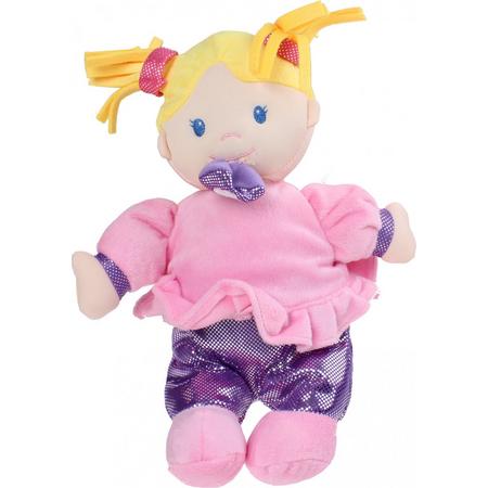 Tender Toys Knuffel Baby Doll 28 Cm Roze/paars