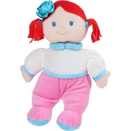Tender Toys Knuffel Baby Doll 28 Cm Wit/roze