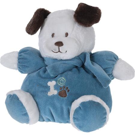 Tender Toys Knuffelhond Met Kleren En Sjaal 40 Cm Wit/blauw