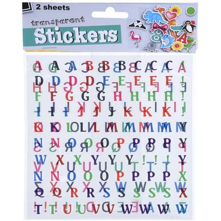 Tender Toys Stickervellen Transparant Letters 15 Cm 2 Stuks