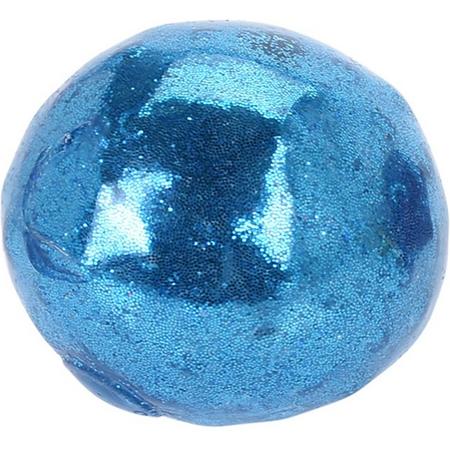 Tender Toys Stressbal 6 Cm Blauw Glitter