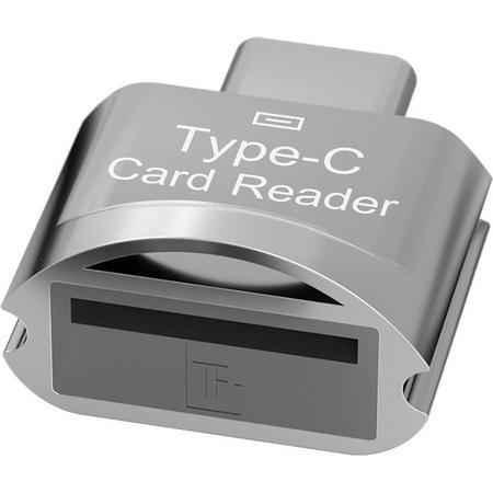 TERRATEC Connect C300 USB-C naar microSD (SDHC/SDXC) kaartlezer, USB 3.1 Type C card reader, aluminium zilver