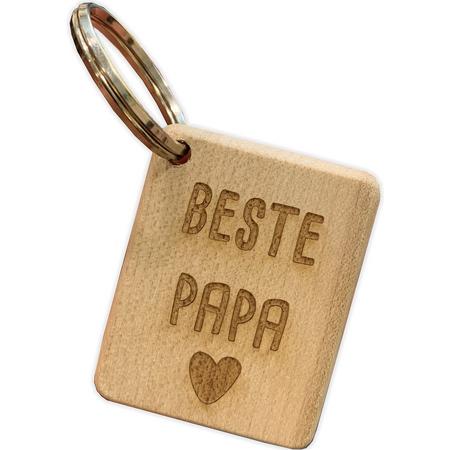 Sleutelhanger Beste papa - Vaderdag Cadeau - Duurzaam Gegraveerd - Cadeau mannen