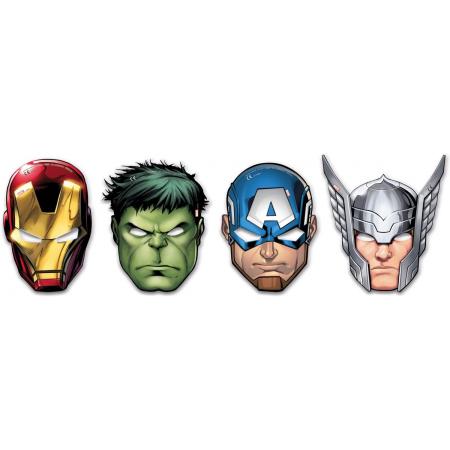 6 kartonnen Mighty Avengers™ maskers - Verkleedmasker