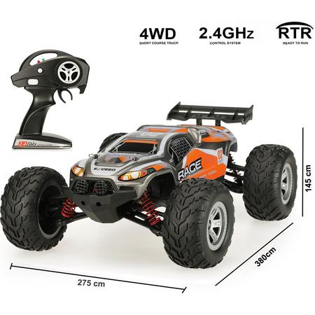Rc Auto 4WD- The Brave Short Course  -Brushless motor  - 2.4 GHz  - 30KM/H - afstand bestuurbaar car - schaal 1:12