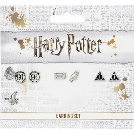 Harry Potter Dearhly Hallows, Hedwid and letter and Platform 9 3/4 Earrings set / Oorbellen set Harry Potter Stud Earring Set / Oorbellen Set