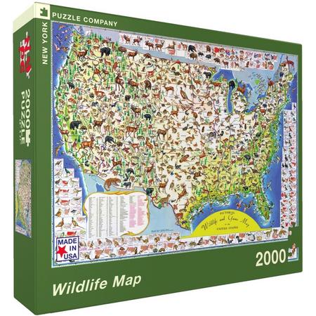 Wildlife Map - NYPC Vintage Images Collectie Puzzel 2000 Stukjes