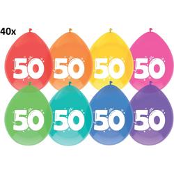 40 x Ballonnen 50 jaar multicolor