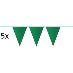 5x vlaggenlijn - groen - 10 meter