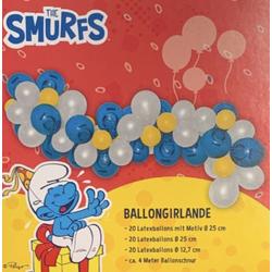 De smurfen - ballonnen slinger - 60 latex balonnen - ca. 4 meter