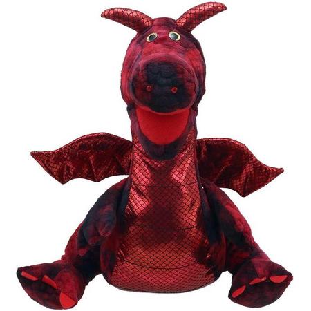 Handpop draak rood living puppet