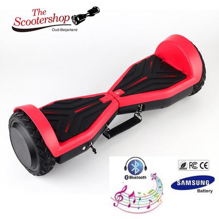 The Scootershop Hoverboard, Rood, TaoTao, Samsung, Bluetooth, 2 jaar garantie.