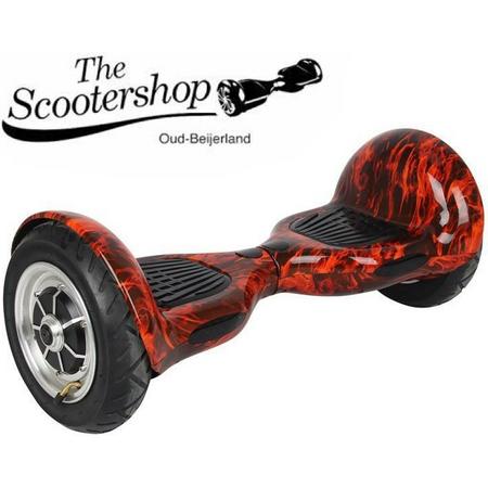The Scootershop Hoverboard - 10inch - 700W - Flame/Rood, SAMSUNG 20cell, TAOTAO printset
